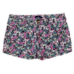 AE American Eagle Midi Floral Shorts Flower Denim